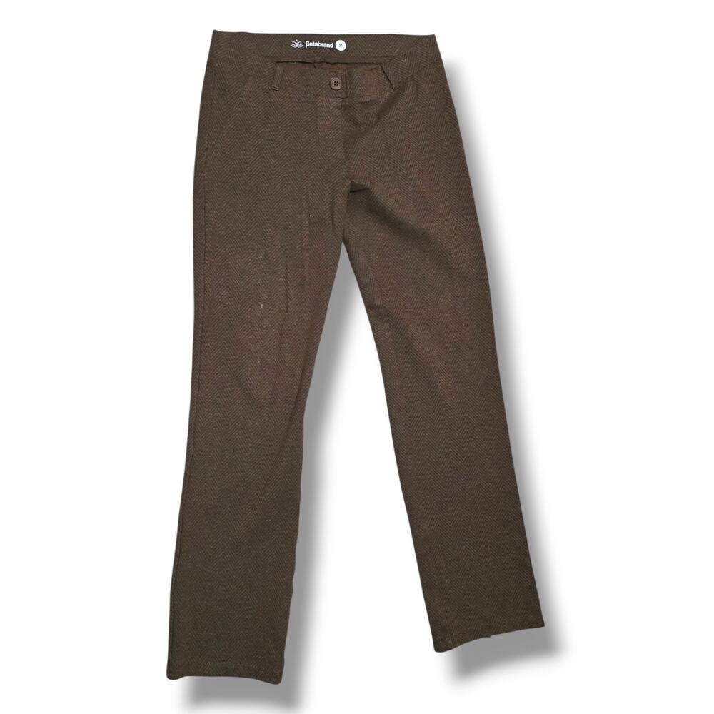 Betabrand Women's Size M Brown Herringbone Dress Pant Yoga Pants